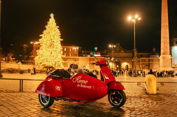2h Xmas Lights Panoramic Vespa Sidecar Tour - Janiculum Hill and the Fontanone