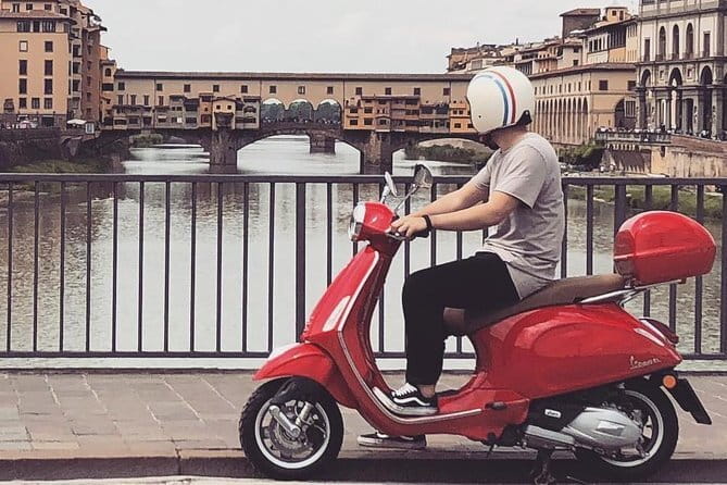 Florence Vespa Rental - Learning the scooter before entering traffic