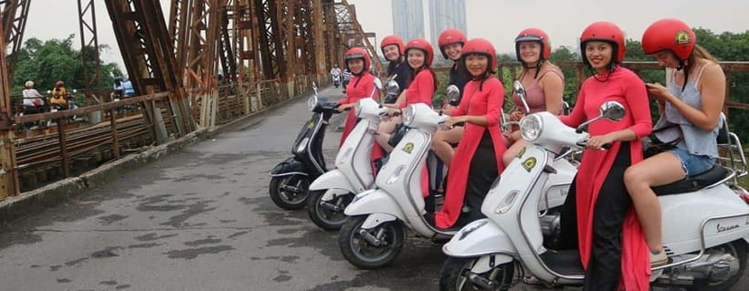 Hanoi Hidden Gems: Jeep, Vespa or Motorbike Tour - Crossing toward Long Bien Bridge