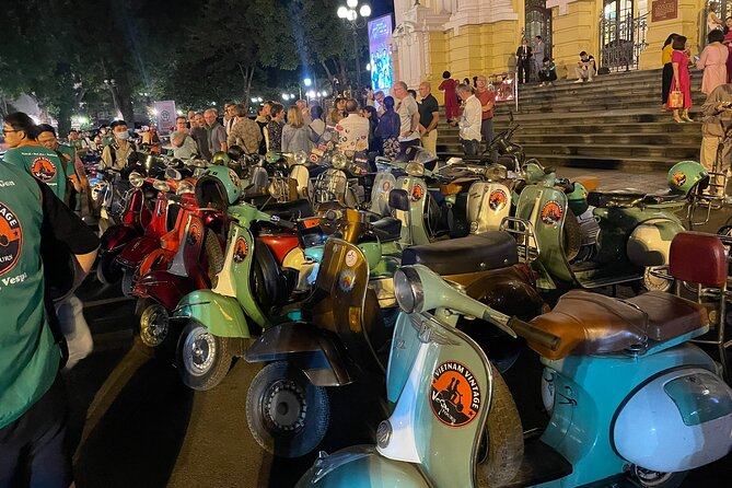 Hanoi Vespa After Dark Street Food Tour -Hidden Gem-Train Street - Truc Bach and the pho tasting sequence