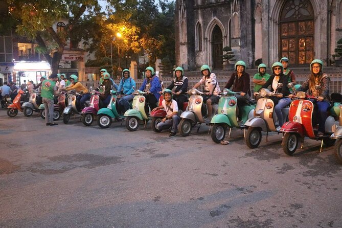 Hanoi Vespa After Dark Street Food Tour -Hidden Gem-Train Street - Bun cha, spring rolls, and Hanoi beer