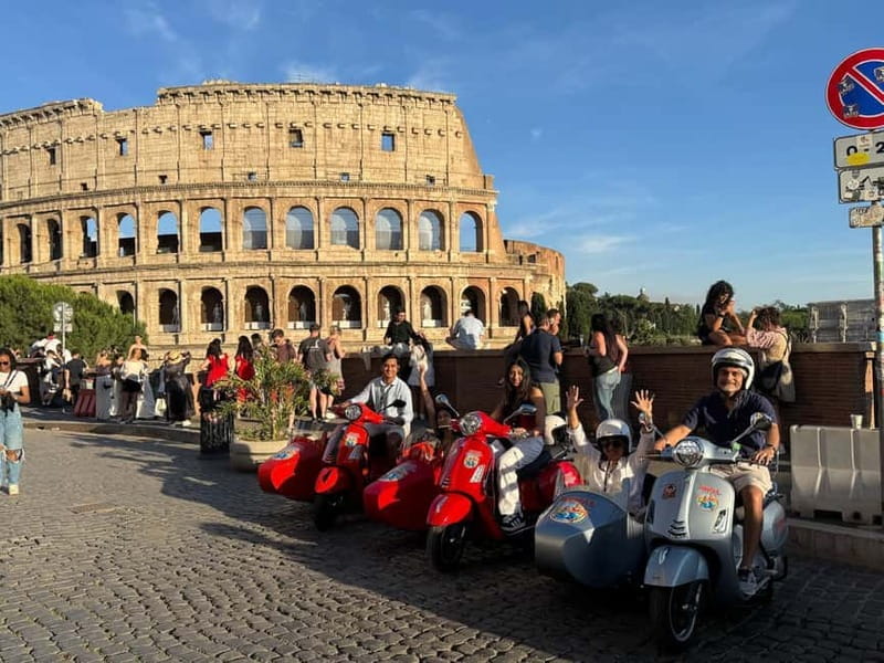 Rome 1.5 hours Private tour in Vespa Sidecar vintage style - Starting in Trastevere at Via Luigi Santini