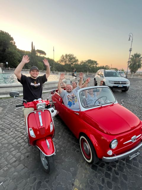 Rome: Evening Fiat 500 and Vespa Prosecco Tour - Janiculum Hill and Rome from above