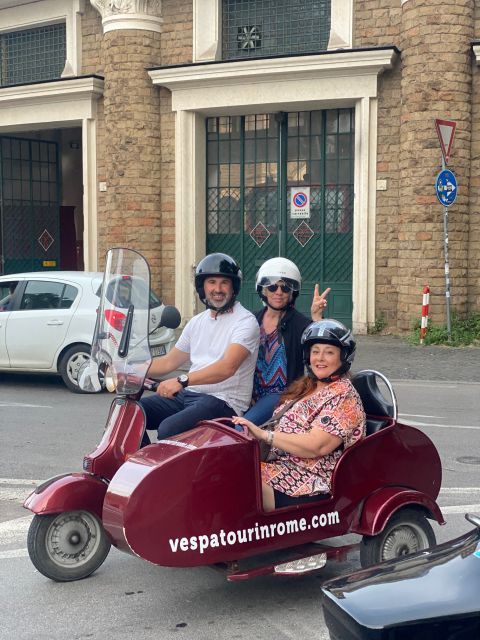 Rome: Highlights Vespa Sidecar Tour with Coffee and Gelato - Safety, comfort, and weather details