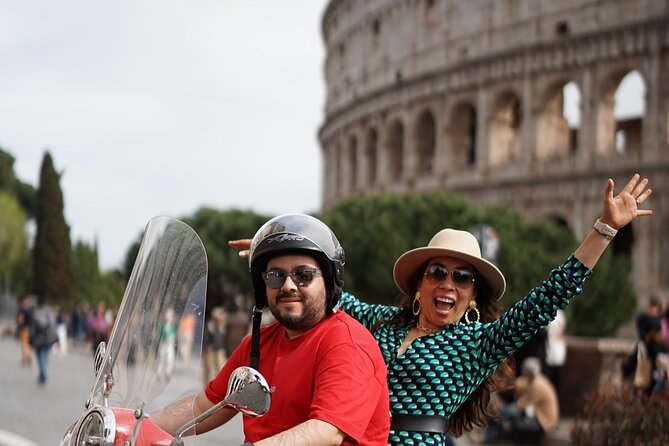 Rome's Easy Ride Vespa Tour with Pick Up and Drop Off - The Acqua Paola Fountain on the Gianicolo Side