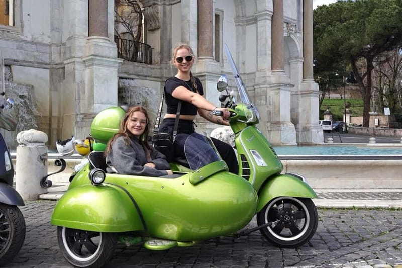 Rome: Vespa Sidecar Tour with Hotel Transfers & Gelato - Pincio Gardens: a calm start above the city