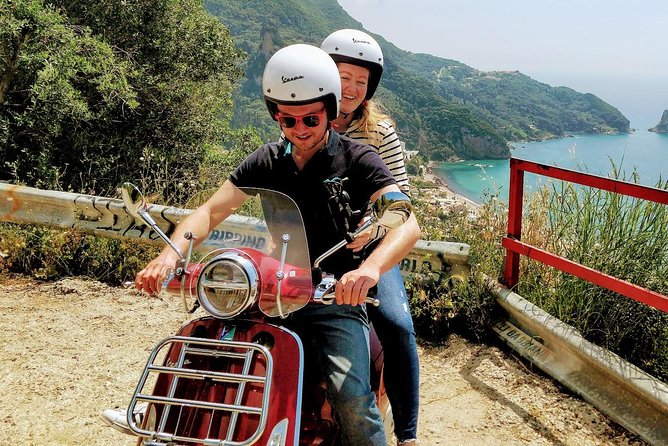 Savour The Flavors Of Corfu Vespa Scooter Tour - Riding the Vespa with a private group