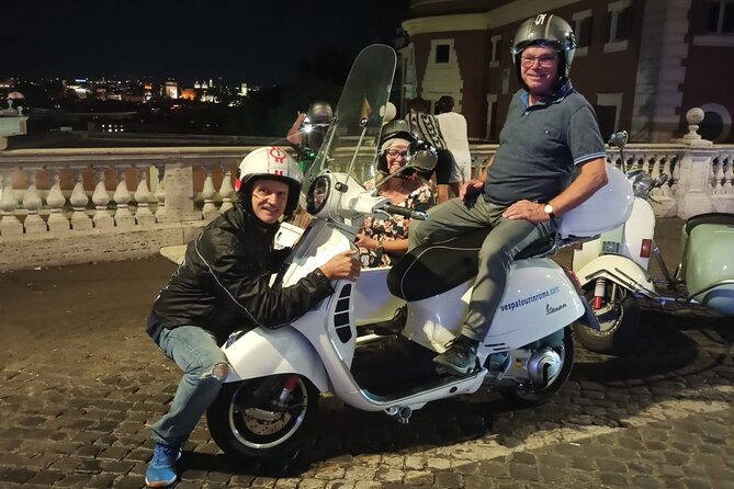 Vespa Sidecar Tour By Night with Pickup - Pyramid of Cestius and Aventine Hill show another side of Rome