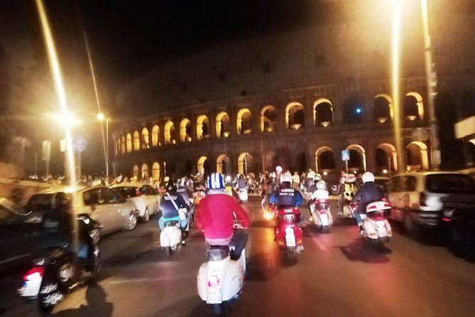 Vespa Tour with driver Rome By Night 3 hours - The Pyramid of Cestius in a quick ten-minute stop